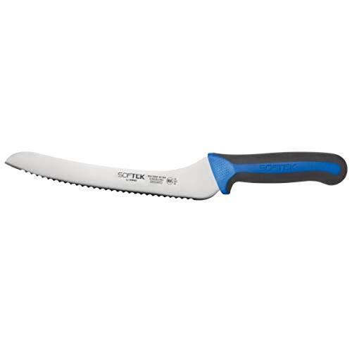 Winco Sof-Tek, 9" Offset Utility/Bread Knife, Soft Grip Handle