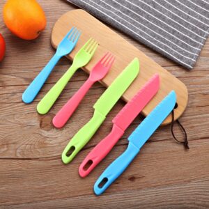 jawbush Lettuce Knife for Kids, 8.7" Plastic Kids Safe Knives Set, Serrated Paring Knife for Cutting Fruits, Bread, Brownies, Veggies and More, Nylon Knives for Nonstick Pans, 3 Pcs