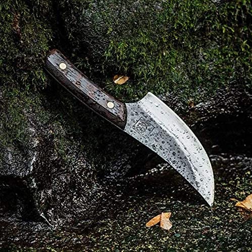 COOLINA Altomino Handmade Butcher Knife, 5.7-in Manganese Steel Blade, Hand-forged Chinese Knife for Meat and Deboning