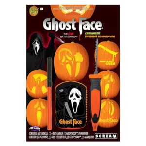 fun world officially licensed ghost face scream halloween pumpkin carving decorating kit
