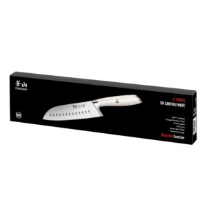 Cangshan L1 Series 1026900 German Steel Forged 7" Santoku Knife, White