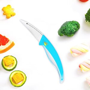 paring knife,dolphin fruit knife,high carbon stainless steel fruit and vegetable knife,blue transparent soft handle,ultra sharp peeling knife for cutting fruit,vegetable,2.6-inch blade