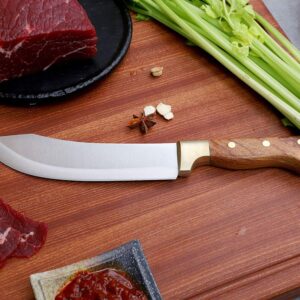 KOFERY Forged Stainless Steel Butcher Chef Knife Meat Cleaver with Wood Handle and Sheath