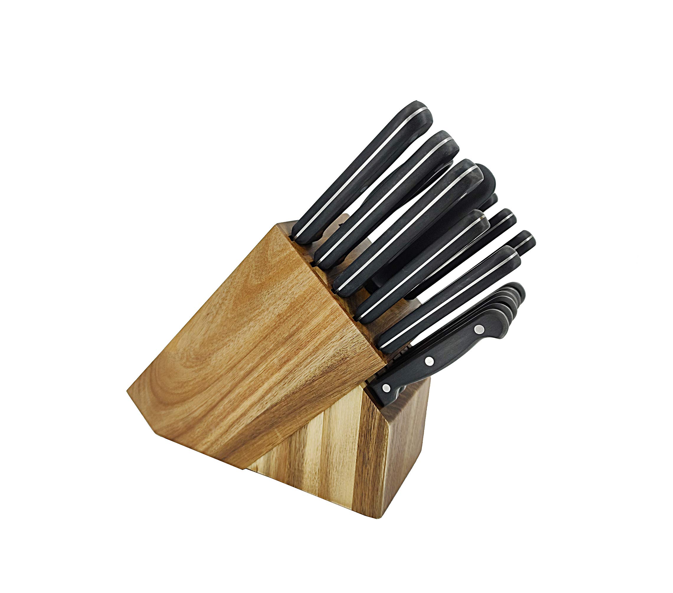 17-Piece Kitchen Cutlery Block Set Stainless Steel Chef Wood Professional 15276-NPF