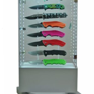 Folding Knife Display Stand Acrylic 16 Piece LED Rotating