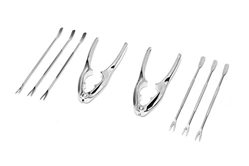 Nantucket Seafood Tools Seafood, 6 Picks and 2 Cracker, Silver