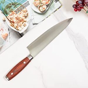 Chef Knife - 8 Inch Kitchen Knife with Stainless Steel Blade - Carving Knife for Meat and Vegetables - Knife for Kitchen - Professional Sharpness and Ergonomic Handle - Multipurpose Cooking Knife