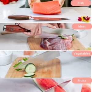 Chef Knife - 8 Inch Kitchen Knife with Stainless Steel Blade - Carving Knife for Meat and Vegetables - Knife for Kitchen - Professional Sharpness and Ergonomic Handle - Multipurpose Cooking Knife