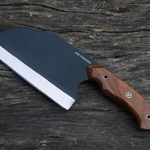 JNR Traders Cleaver Serbian Chef Knife 11.5" Handmade Full Tang Carbon Steel Cleaver for Meat Vegetables Cutting Chopping with Leather sheath 5510