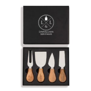 lynn & liana designs acacia handle cheese knife, 5-inch length, set of 4