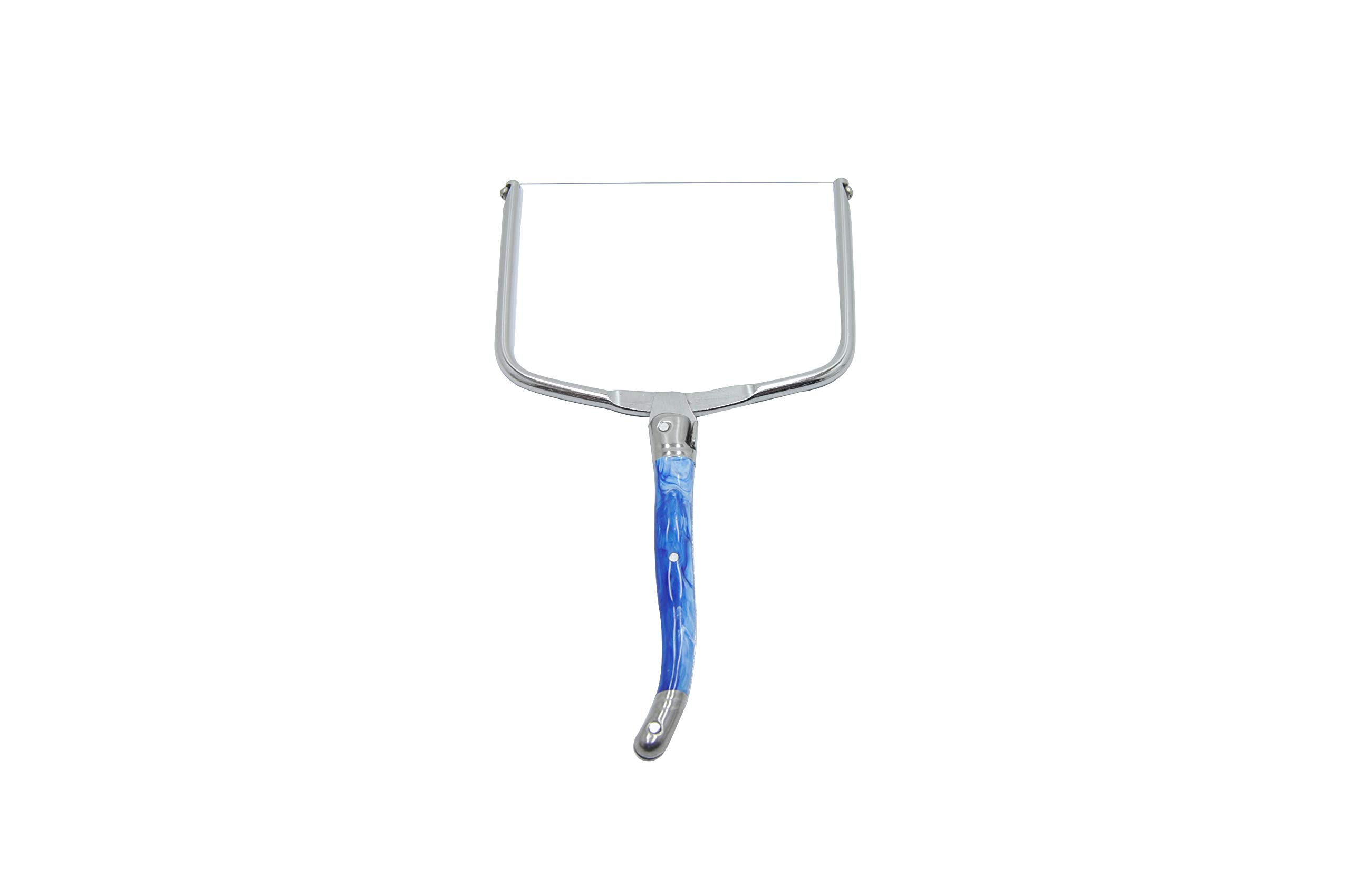 Laguiole Premium Sturdy Stainless Steel Cheese Slicer/Lyre For Hard & Soft Cheeses, Sapphire Blue Handle by Clermont Coutellerie