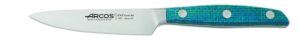 arcos series brooklyn-paring knife nitrum forged stainless steel 100 mm (3.94 inch) -handle mi carta blue colour (silk blade), ands plastic