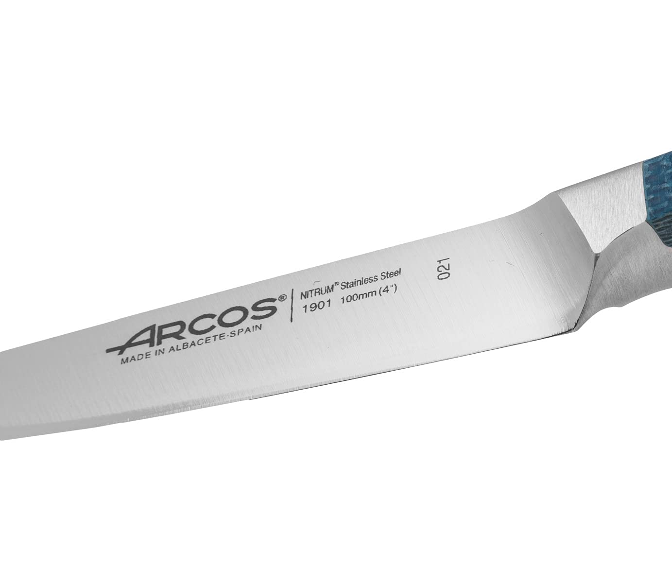 Arcos Series Brooklyn-Paring Knife Nitrum Forged Stainless Steel 100 mm (3.94 Inch) -Handle MI Carta Blue Colour (Silk Blade), ands Plastic