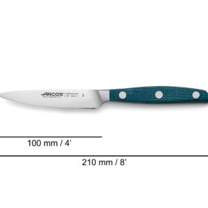 Arcos Series Brooklyn-Paring Knife Nitrum Forged Stainless Steel 100 mm (3.94 Inch) -Handle MI Carta Blue Colour (Silk Blade), ands Plastic