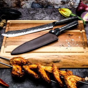 Forged Brute Butcher's knife, 10 inch, handmade, in wooden giftbox