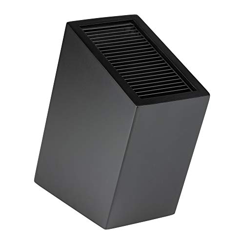 Rockingham Forge Sloping Matt Black Universal Knife Block, 20 Slots for Knives up to 20cm Blade Length