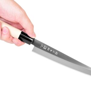 Seki Japan Japanese SEKI SANBONSUGI Sushi Chef Knife, 420J2 Stainless Steel Sashimi Yanagiba Knife, Wood Handle, 210 mm (8.2 in)