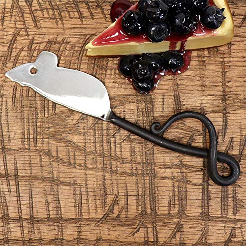 Silvercloud Trading Co. Stainless Steel 7.25" Mouse Cheese Knife with Cast Handle - Hostess Gift