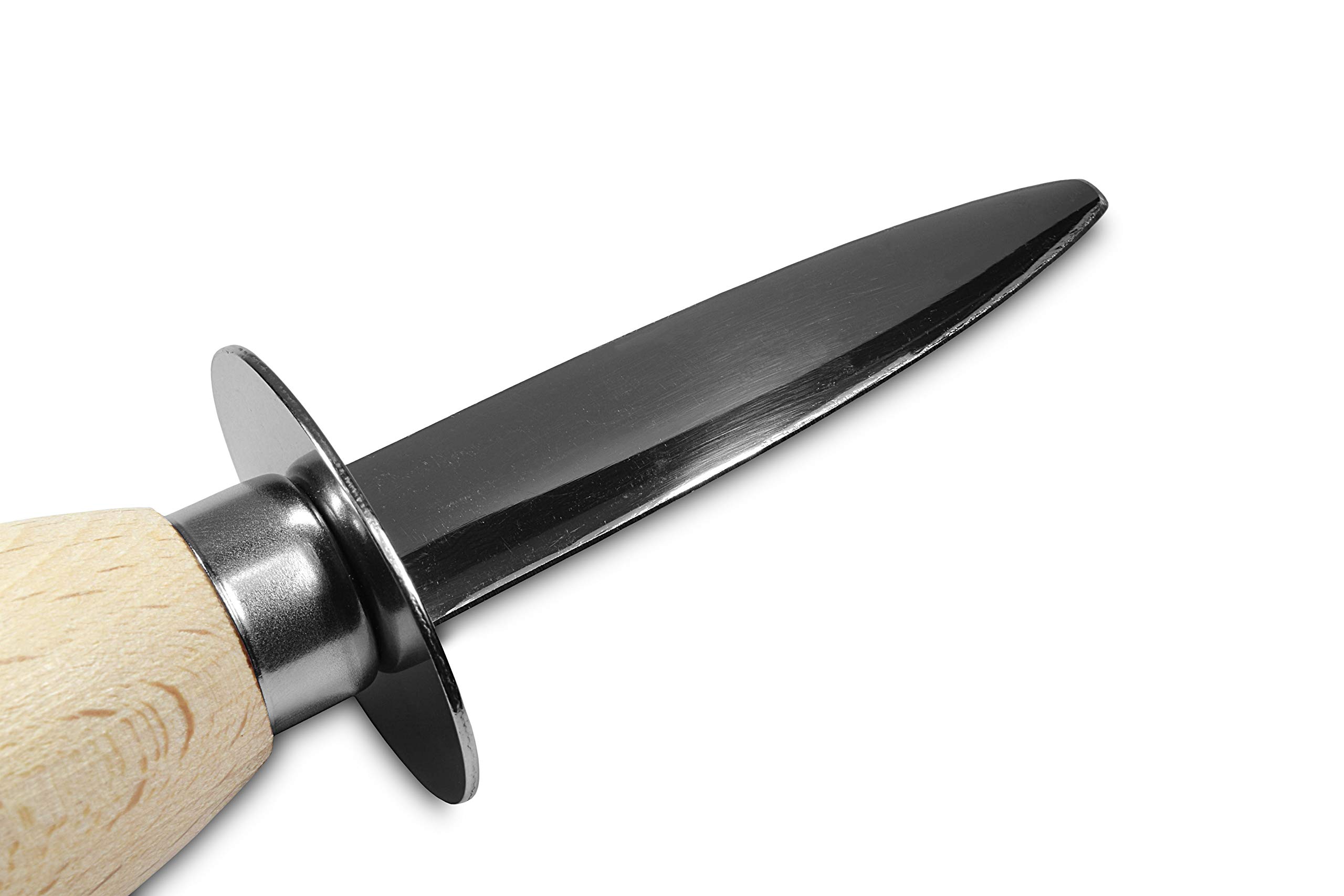 Seki Japan Oyster Knife, Japanese Hand Guard Shellfish Opener, Oyster Shucking 2.6 inch (67 mm) Stainless Blade, Beech Wood Handle