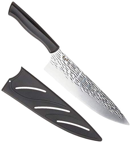 Kai 8-Inch Inspire Chef Knife, 8 Inch Blade with Sheath, , Black/Silver