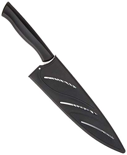 Kai 8-Inch Inspire Chef Knife, 8 Inch Blade with Sheath, , Black/Silver