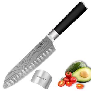 beafuorct japenses chef knife, 7inch chefs knife, stainless steel kitchen knives, high carbon chopping knife, sharp santofu knife with finger protector & gift box for kitchen