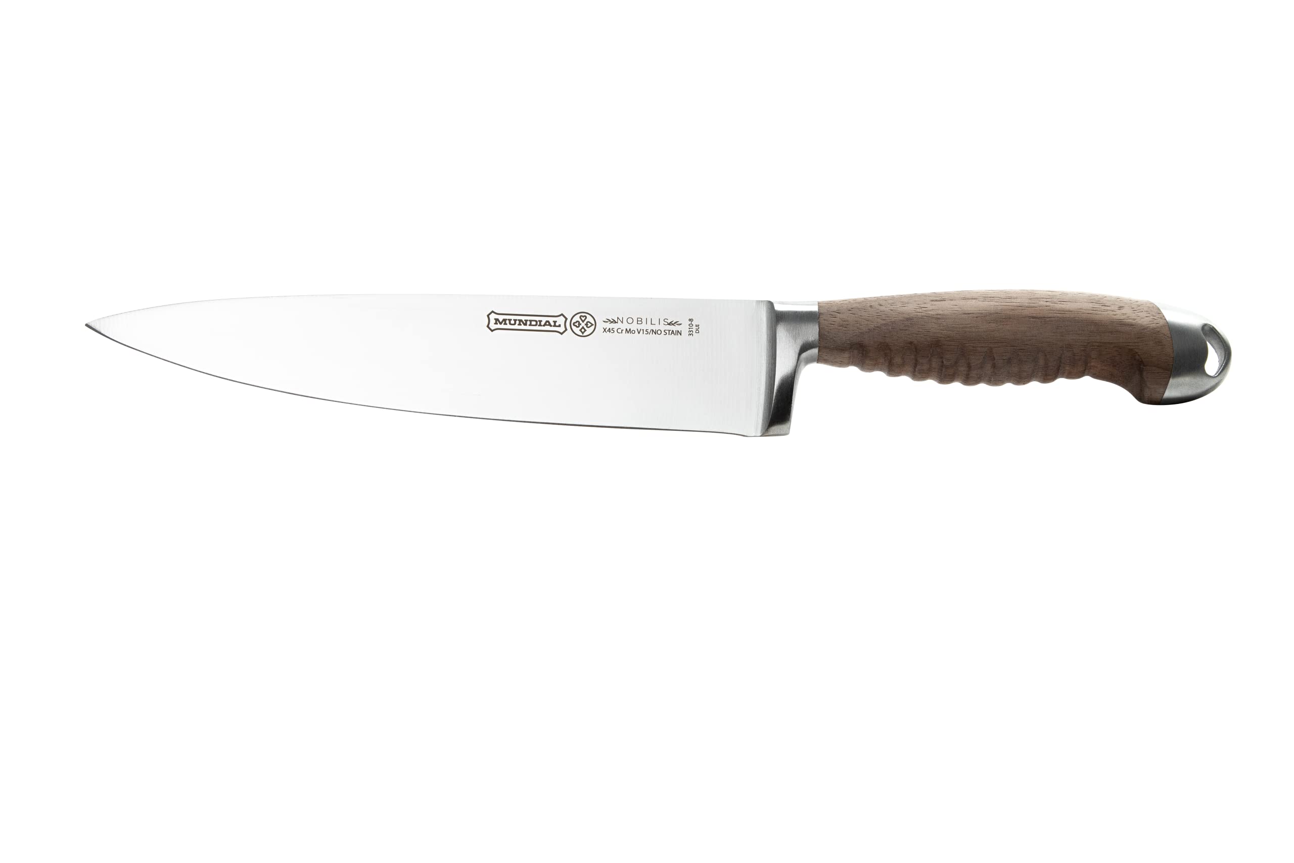 Mundial Nobilis Series 8 inch Cook Chef’s Knife with Wood Handle and Stainless Steel Blade