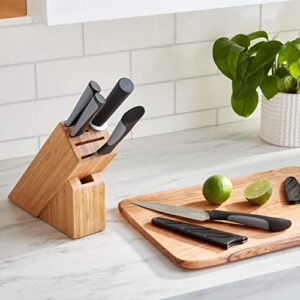 Kai PRO Luna 6-Piece Block Set, Kitchen Knife and Knife Block Set, Includes 8” Chef's Knife, 3.5” Paring Knife, 6” Utility Knife, 4” Citrus Knife & Honing Steel, Hand-Sharpened Japanese Kitchen Knives