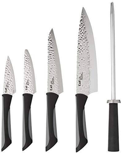 Kai PRO Luna 6-Piece Block Set, Kitchen Knife and Knife Block Set, Includes 8” Chef's Knife, 3.5” Paring Knife, 6” Utility Knife, 4” Citrus Knife & Honing Steel, Hand-Sharpened Japanese Kitchen Knives