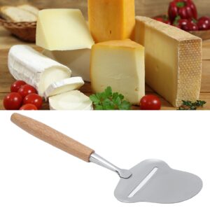 Hapivida Stainless Steel Cheese Planer, Wood Handle Cheese Spatula Stainless Steel Cheese Slicer, Adjustable Thickness Cheese Plane Tool for Semi Hard Cheese