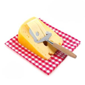 Hapivida Stainless Steel Cheese Planer, Wood Handle Cheese Spatula Stainless Steel Cheese Slicer, Adjustable Thickness Cheese Plane Tool for Semi Hard Cheese