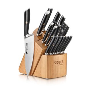 saveur selects 1026320 german steel forged 17-piece knife block set