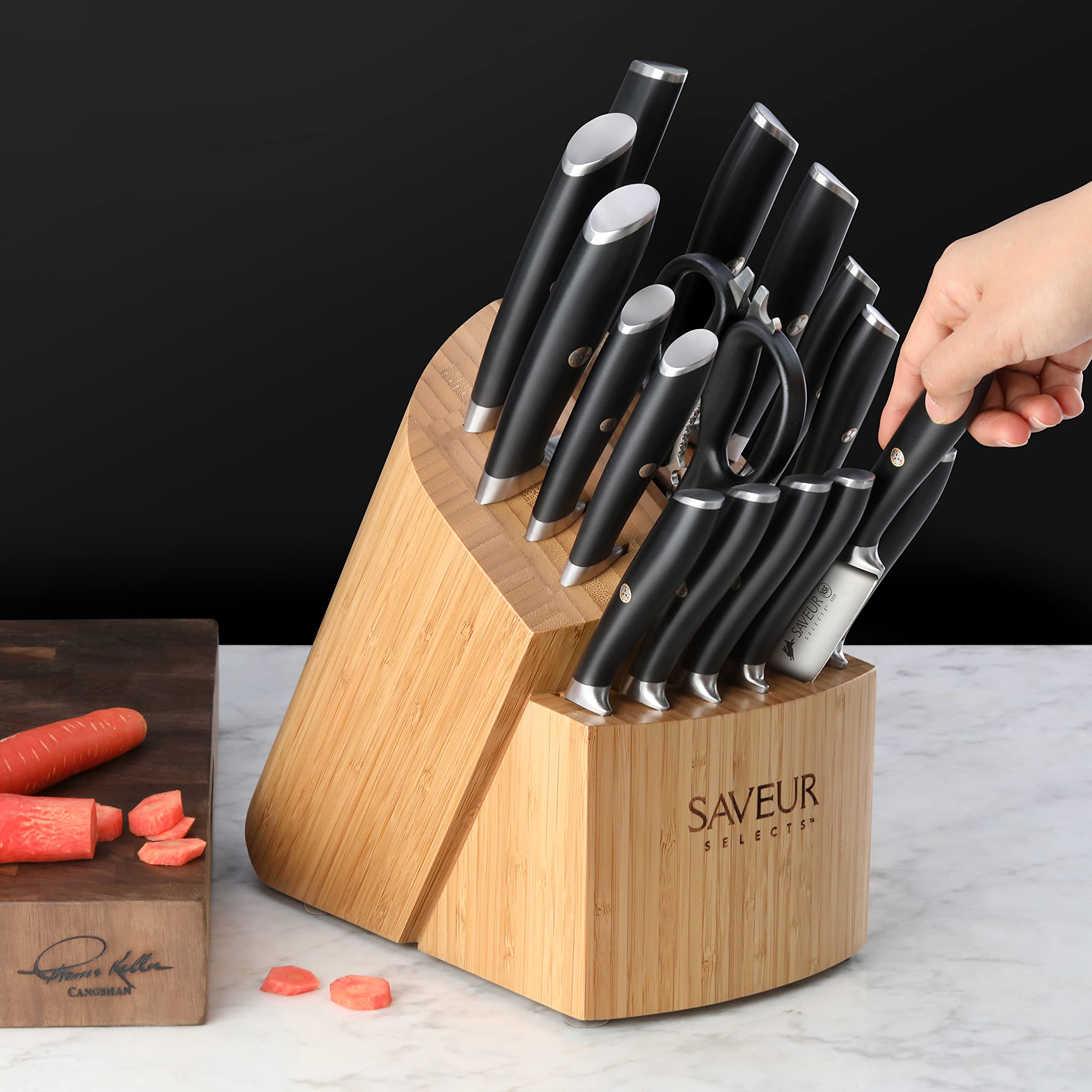 Saveur Selects 1026320 German Steel Forged 17-Piece Knife Block Set