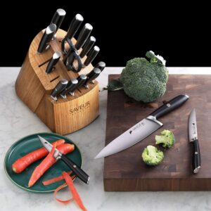 Saveur Selects 1026320 German Steel Forged 17-Piece Knife Block Set