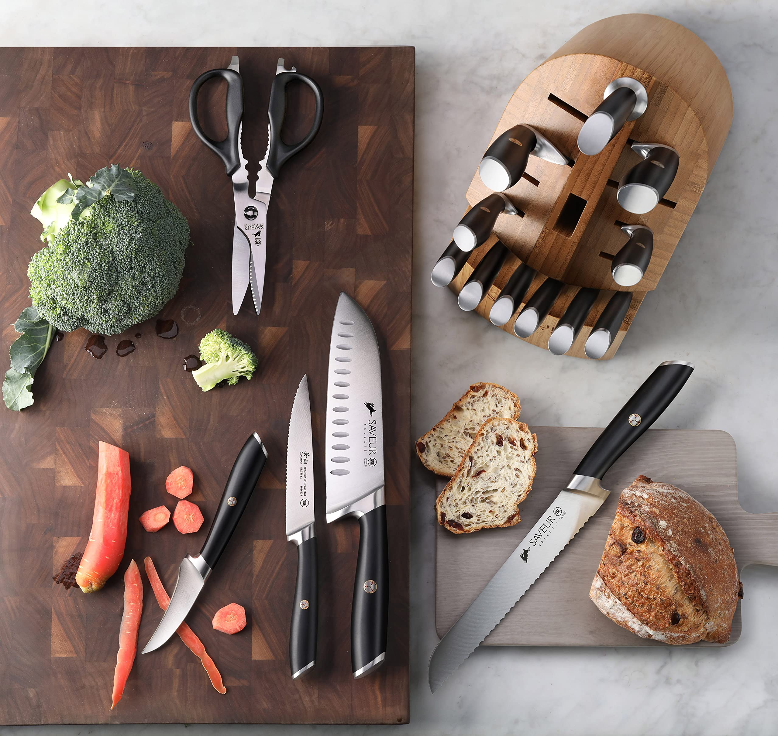 Saveur Selects 1026320 German Steel Forged 17-Piece Knife Block Set