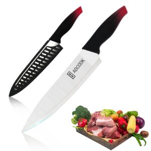 adcodk chef knife - pro kitchen knife 8 inch chef's knives stainless steel with sheath ergonomic handle