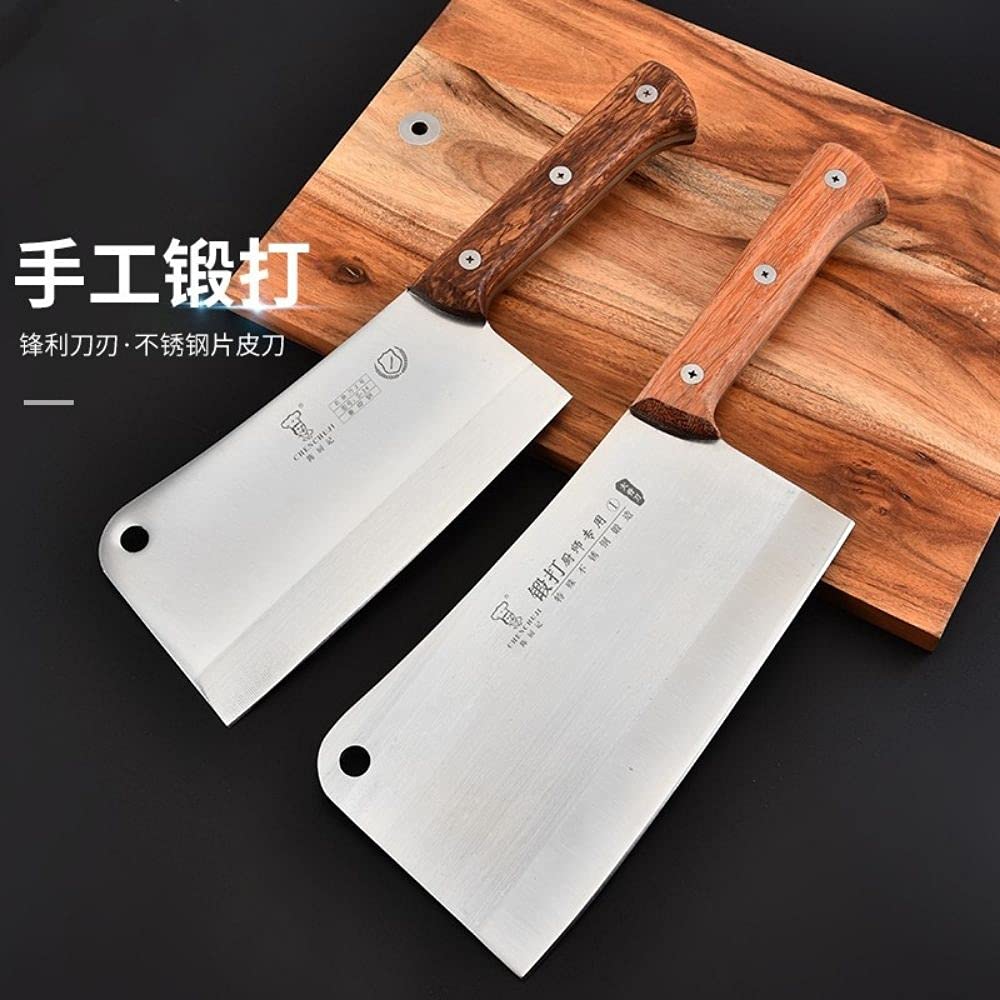 Non-Stick Coating Blade with Anti-Slip Wooden Handle Chinese Chopping Chef Butcher Cleaver Knife