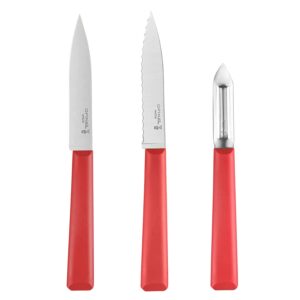 opinel les essentials+ kitchen prep bundle - red