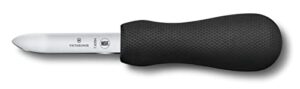 victorinox 7.6394 oyster knife easily shuck oysters and open shellfish straight blade in black, 6.5 inches