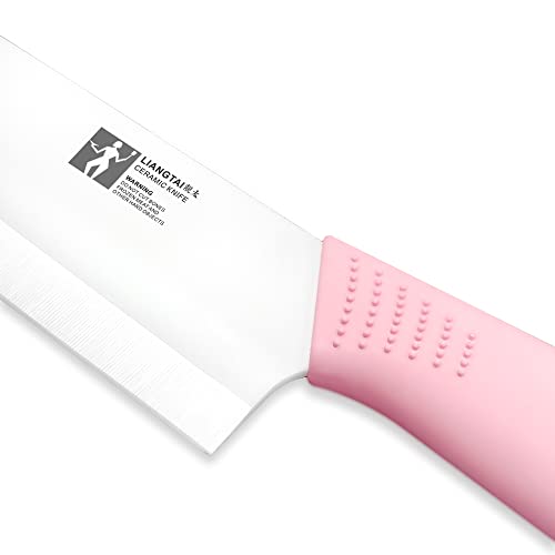 LIANGTAI Ceramic Knife 7 Inch Chef's Knife (Light Pink Handle)