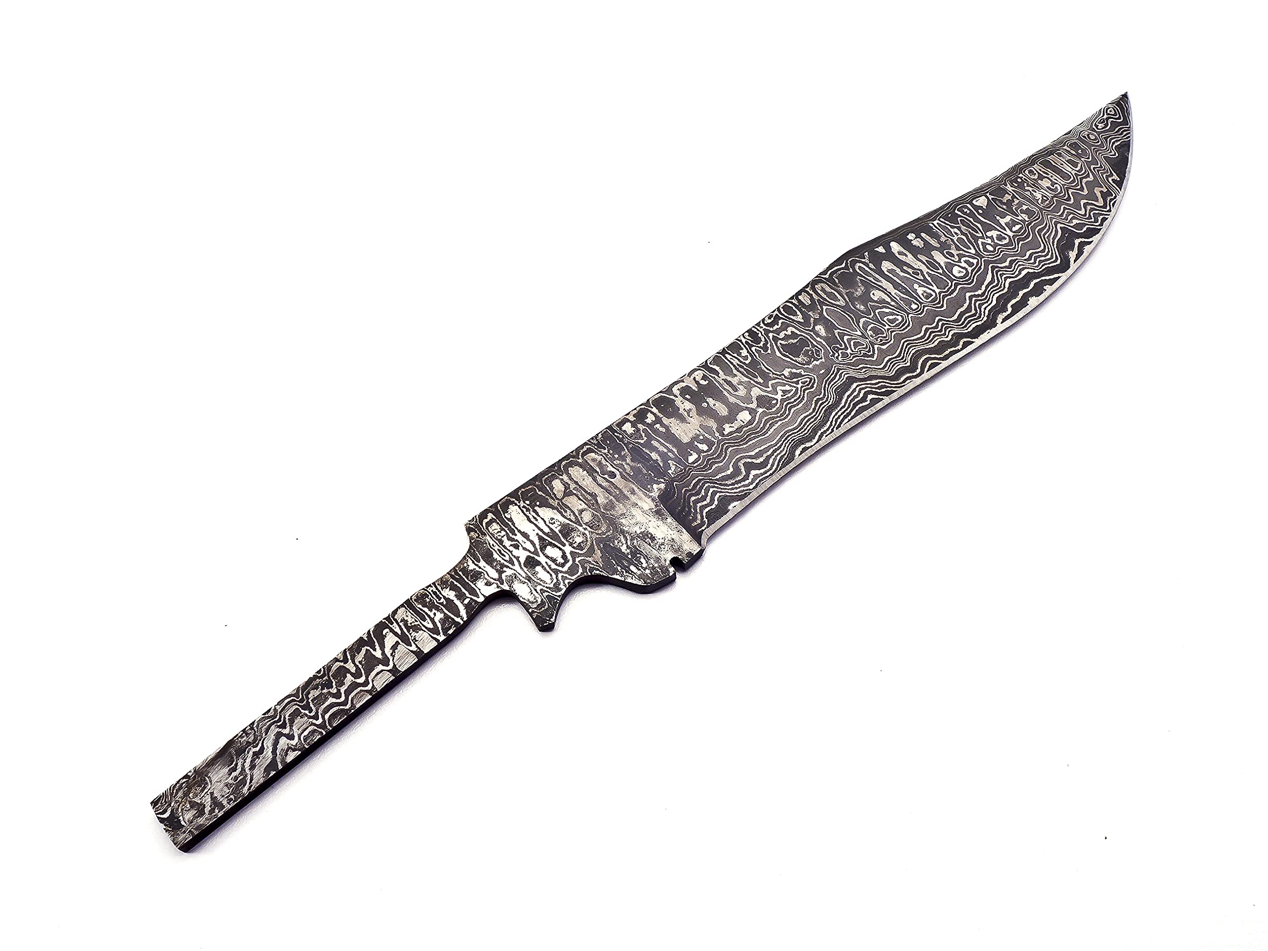 BB-4040 Handmade Damascus Steel 15 Inches Blank Blade Knife Beautiful Pattern on the Blade, Make your own desire of Handle and be proud of your work