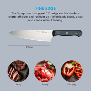 Messermeister Custom 8” Chef’s Knife - X50 German Stainless Steel - Rust Resistant & Easy to Maintain - Made in Solingen, Germany