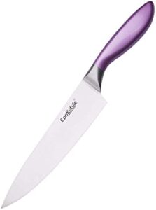 premium kitchen knife 8" chef knife sharp stainless steel blade beautiful purple handle, peeler, utility, paring vegetable, and peeling (8 inch)