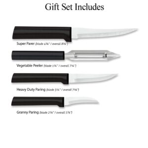 Rada Cutlery Meal Prep 4-Piece Paring Knife Gift Set – Stainless Steel Blades and Steel Resin Handles