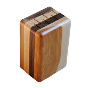 wisconsinmade walnut steak knife block with six slots (hickory and walnut)