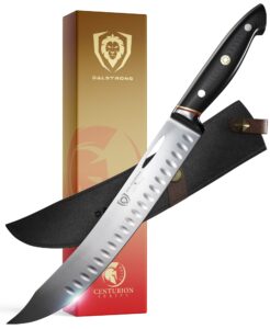 dalstrong butcher knife - 10 inch - centurion series -g10 handle meat kitchen knife - razor sharp bundle with honing rod - 8 inch - centurion series g10 handle kitchen utensils