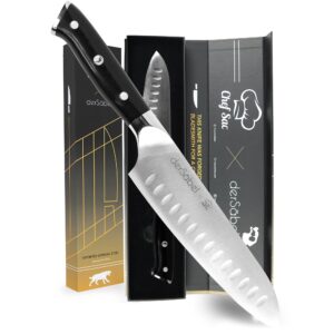 Chef Sac Santoku Knife 7 Inch | Best Chef Knife | 7In Chef Knife | Classic Santoku Chopping Knife | Vegetable Knife - Stainless Steel Kitchen 7 | Best Knife Chefs Foundry Knife | Santoku Knives