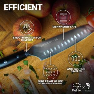 Chef Sac Santoku Knife 7 Inch | Best Chef Knife | 7In Chef Knife | Classic Santoku Chopping Knife | Vegetable Knife - Stainless Steel Kitchen 7 | Best Knife Chefs Foundry Knife | Santoku Knives