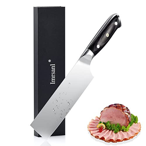 7 inch Nakiri Knife - Razor Sharp Meat Cleaver High Carbon German Stainless Steel Vegetable Kitchen Knife, Multipurpose Asian Chef Knife for Home and Kitchen with Ergonomic Handle (Asian Nakiri Knife)