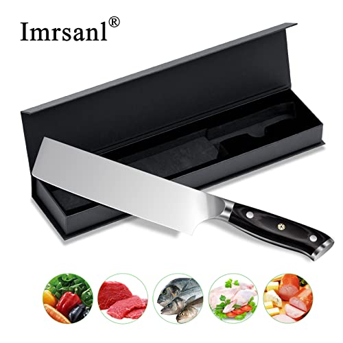 7 inch Nakiri Knife - Razor Sharp Meat Cleaver High Carbon German Stainless Steel Vegetable Kitchen Knife, Multipurpose Asian Chef Knife for Home and Kitchen with Ergonomic Handle (Asian Nakiri Knife)